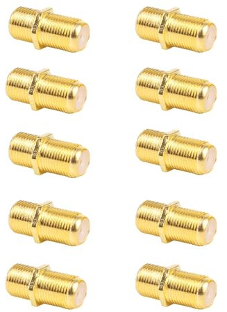 Leloco 10 Stück F Verbinder Sat Kabel Verbinder F Stecker Kupplung, Koaxialkabel Verbinder Sat Kabel Adapter für Koaxialkabel, Antennenkabel, Satellitenkabel
