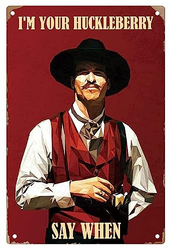 Man Cave-Decor West Cowboy Movie Metallschild, Doc Holiday Grabstein Blechschilder Vintage Filmposter, Western-Dekor, Retro-Wandkunst, Blechschilder, Cowboy-Dekor, Geschenk für Grabstein-Fan, 30,5 x