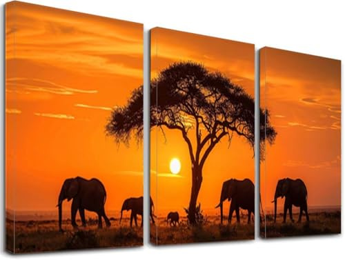 3 Stück Diamond Painting Erwachsene Elefant, 5D DIY Diamond Painting Baum für Erwachsene Anfänger, Runder Vollbohrer Diamant Malerei Kunst Bilder Set for Zimmer Wanddeko, Geschenke, (40x50 cm) Z-49
