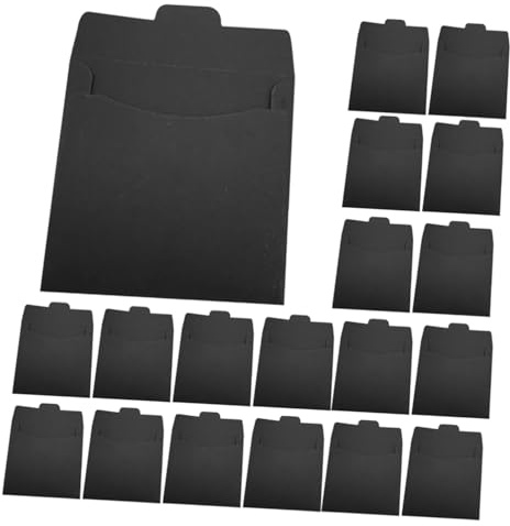 ULTECHNOVO 50 Stück CD Umschläge aus Papier Vielseitige Kartenumschläge Kleine Schwarze CD Verpackungstaschen für Geschenkverpackung Grußkarten und Dokumentenaufbewahrung