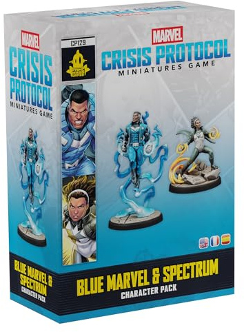 Asmodee, Marvel: Crisis Protocol – Blue Marvel & Spectrum, Character Pack | Tabletop, Tactical miniatures game for 2 players, 90-120 minutes, strategy game for ages 14+, multilingual