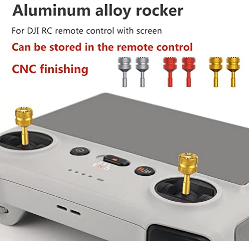 Jectse Fernbedienungs-Joystick aus Aluminiumlegierung für Mini 3 Pro RC-Controller, Ersatzteil, Leicht und Langlebig für Verbesserten Halt für RC-Enthusiasten (Titanfarbe)