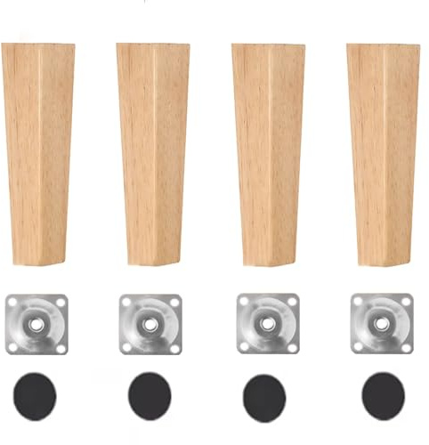 GFYHTN 18cm 25cm Vierkantbeine für Sofas, Tischbeine aus Massivholz, Stützbeine für TV-Möbel, Ersatzbeine für Bett Nachttische und Kommoden(18cm/7in)