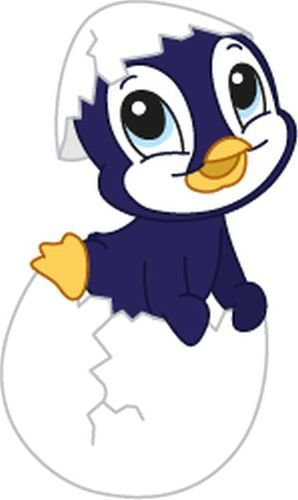 Bambinella® Bügelbild Aufbügler - gedruckte Velour/Flock Applikation zum selbst Aufbügeln - Motiv: Pinguin aus dem Ei - Made in Germany