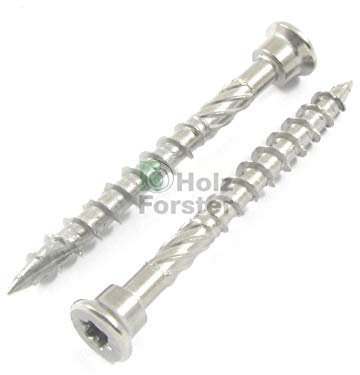 EUROTEC Terrassenschraube Zylinderkopf 5.0x50 TX25 mart.Edelstahl gehärtet mit Zulassung, 200 Stück,905523