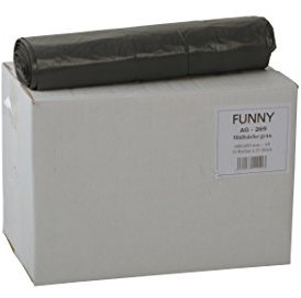 Funny LDPE-Regenerat Müllsäcke, grau, Typ 60, 1er Pack (1 x 250 Stück)