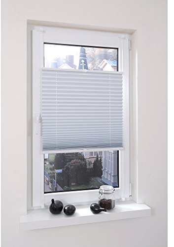 Liedeco® Thermo Plissee verspannt mit Klemmträger / 100 x 130 cm weiß (BxH) /verdunkelnd stufenlos verstellbar energiesparend / 123 montiert/Thermo-Plissee/Klemmen-Sonnenschutz Fensterdekoration