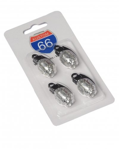 4er Set Ventilkappen Handgranate in silber für Auto