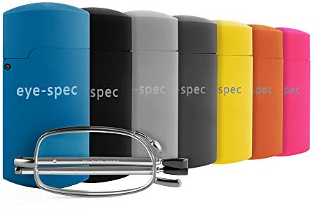 eye-spec Folding Reading Glasses with Slim Black Case | Lightweight Foldable Design for Men and Women Available in 7 Colours, 9 Strengths