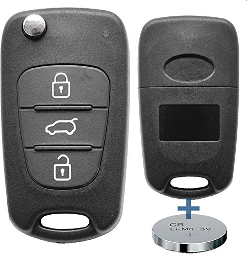 Klapp Schlüssel Gehäuse Funkschlüssel Fernbedienung Autoschlüssel Rohling + Batterie für Hyundai/Kia