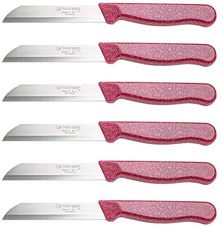 Solingen Allzweckmesser Obstmesser Schälmesser Meyve Bicagi Flitzer Pink 20 Stück - Sehr scharf