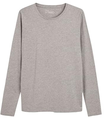 NEXT Herren Reguläre Passform Rundhalsshirt – Regular Fit Grau Mergel M