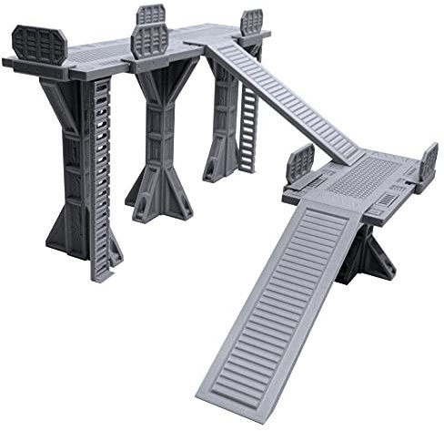 EnderToys Multi-Level Industrial Skirmish Field, Terrain Scenery for Necromunda, Kill Team, Compatible with Sector Mechanicus, 3D Printed and Paintable