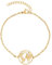 Nuoli® Weltkugel Armband Gold (15 + 5cm verstellbar) Armkette für Frauen & Mädchen, Armband Damen Gold