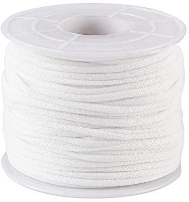 PandaHall - Cordoncino elastico rotondo da 2,5 a 3 mm, lunghezza 50 m, colore: Bianco