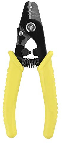 QWORK® - Pelacables de fibra óptica con tres agujeros y mango de PVC para pelar fibras,15.2cm