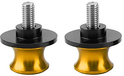 Tbest Motorrad CNC Montageständer Racingadapter Bobbins Ständeraufnahme, 2 Stück M8 Schwingenschutz 8mm Motorrad Heckständer Schwinge Spule Schieber Ständer Schwinge Spulen(Gold)