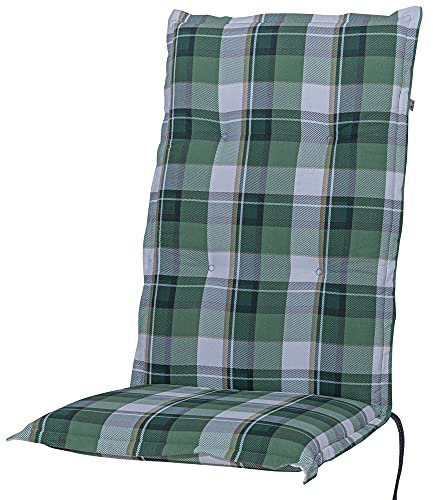 Kettler Polen KETTtex 2397 Auflage Hochlehner Milano grün-weiß kariert 120x49x6 cm Sitzpolster