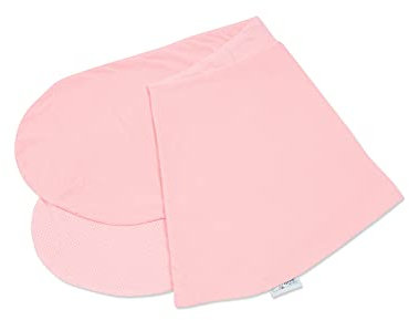 pic Bear Ersatzbezug für Stillkissen - hochwertige anschmiegsame Jersey Baumwolle für Lagerungskissen - Seitenschläferkissen - 194 cm Premium - Spots Flamingo - Uni Rosa