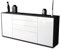 Stil.Zeit Kommode Sideboard, Allard, Korpus anthrazit matt, Front Hochglanz Design Weiß, (180x79x35cm), Push to Open Technik & Leichtlaufschienen