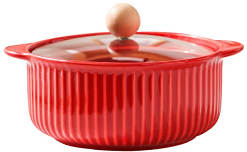 Homoyoyo Suppenschüssel Instant-nudelschüssel Der Crueset. Kochgeschirr Kühle Schüssel Suppenschüssel Aus Porzellan Suppenterrine Vorspeisenschale Bedeckt Glasabdeckung Keramik Haushalt