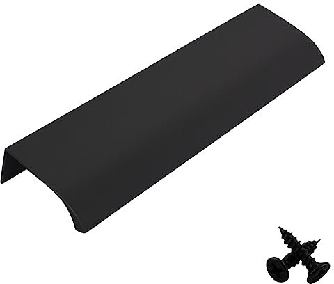 M4TEC Bar Kitchen Cabinet Door Handles Cupboards Drawers Bedroom Furniture Concealed Finger Edge Pull Handle for Wardrobe & Bedroom Cabinet Hardware Black. VD3 Series: 704/352 mm