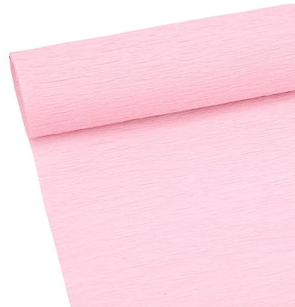 Rouleau de papier crépon de qualité supérieure de 70g pour la fabrication de fleurs, blanc, vert, rose, 25 cm de large, 2,5 m de long (rose)