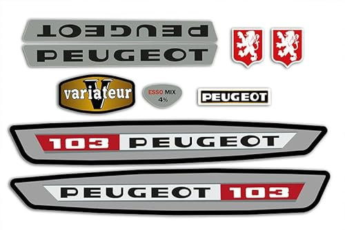 Kit Autcollants 103 VS pour décorer Votre mobylette Peugeot comme à l'époque (Gris)