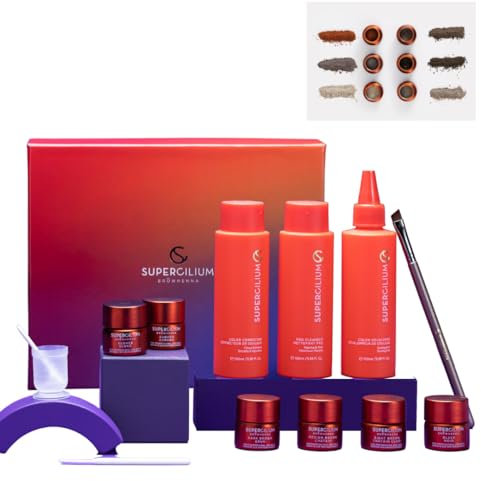 SUPERCILIUM KIT BASICO DE HENNA EN POLVO PARA CEJAS (6 tonos) SEMI PERMANENTES - RINDE HASTA 336 TRATAMIENTOS - VEGANO