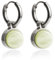 Kleine Silber Creolen mit Anhänger • Silberne Edelstahl Ohrringe mit Charm in hellgrün zum Wechseln • nickelfrei & wasserfest • MIX AND MATCH • Ø 12 mm