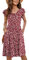 MOLERANI Women Summer Dresses Ruffle Sleeve V Neck Casual Swing Elastic Waist Midi Dress with Pockets Floral Red XL