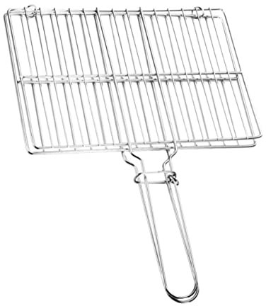 Stainless Steel Bbq Grilling Basket with Handle - Ideal for Grilling Fish, Steak, and Vegetables - Compact and Easy to Clean, Perfect for Picnics and Camping