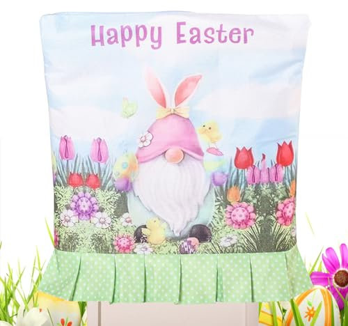 Shurzzesj Frühlings-Stuhlhussen, Osterhasen-Eier-Stuhlhussen, Heimdekoration, Festivalzubehör für Esszimmerstühle, Urlaub, , Küchenstühle