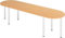 bümö Konferenztisch oval 280x80 cm großer Besprechungstisch in Buche, Besprechungstisch mit Chromfüßen, Meetingtisch für 8 Personen, Tisch für Besprechungsraum & Meeting