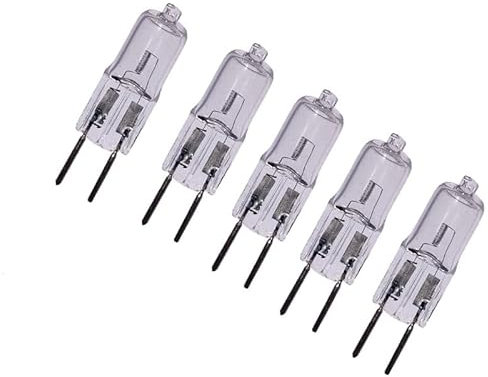 5 Piezas Bombilla Halógena Transparente Gy6.35 12V 50W Jc Tipo Bombilla Halógena G6.35 Bombillas Halógenas Regulables Blanco Cálido,50W