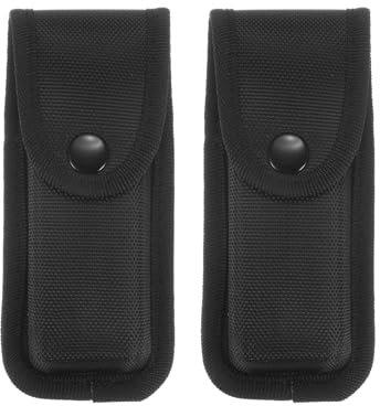 sourcing map 2pcs Nylon Pocket Knife Sheath 6 x 2.6 Horizontal Vertical Carry Belt Loop Multi-Tool Pouch Folding Knife Belt Sheath with Snap Closure for Outdoor Daily Use, Black