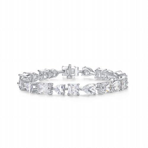 ZYNSAE S925 Silber Ice Flower High Carbon Diamant Armband, Silber