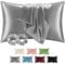 BEDELITE Seidenkissenbezug Alternative 40 x 80 Grau - Satin Kissenbezug 2er Set Weich 40x80 Sommer mit 2 Haargummis für Haar und Haut, Similar to Silk Pillowcase Pillow Cover