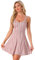 Allegra K Robe sans Manches à Carreaux avec Fermeture à glissière sur Le Devant pour Femmes fête Festival Vacances Rose Blanc Noir S