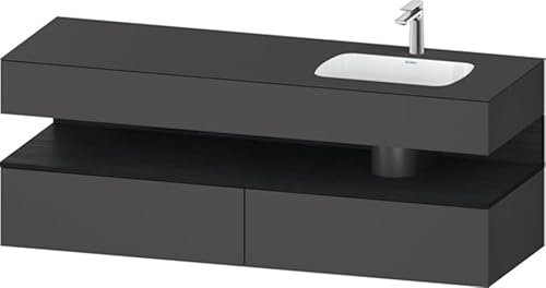 Duravit Qatego Einbauwaschtisch mit Konsolenwaschtischunterbau, 1600x550x600mm, Nische Eiche Schwarz, Becken rechts, QA4796016490000, Farbe: Graphit