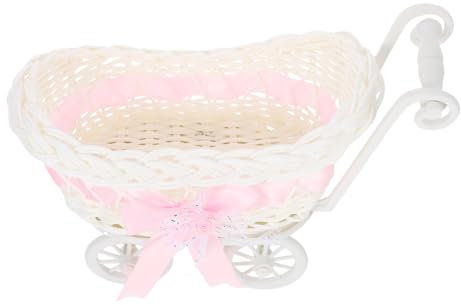 MOLUCKFU 3St Party geflochtene Körbe Lebensmittelkörbe geflochtener Korb mit Geschenkboxen für Partygeschenke Mini geschenkkorb geschenkkörbe Servierkorb Süße Babyparty-Dekorationen pp Rosa