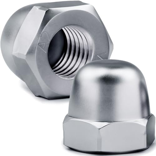 30 Stück Hutmuttern M6, Hutmuttern M6 Edelstahl,HOLMOL 304 Edelstahl Hutmuttern, Hohe Form M6 Hutmuttern Edelstahl DIN 1587, Hutmutter M6 Edelstahl für Schrauben, Gewindestangen & Gewindebolzen
