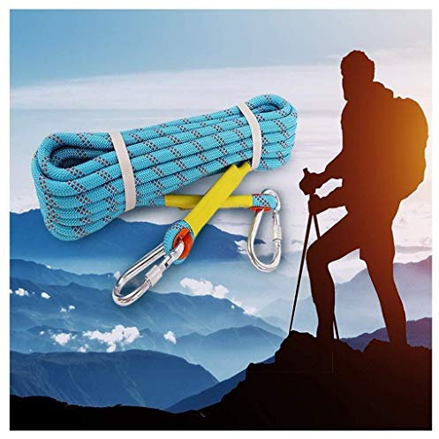 ZOAPDEBCE Corde d'escalade Statique Corde de sécurité en NYL Camping Randonnée Aventure Corde de Rappel(100m)