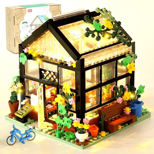 IKIDSUN Toys Flower House Building Set, OKKIDY Flower Friends House Create Elegance and Warmth Environment, Nice Gift with Beautiful Gift Box for Girls 6-12+ and Building Blocks Lover-579 Pcs