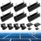 Anbte Kit de Supports de Panneau Solaire 6 Rails Courts en Aluminium avec 4 Pinces d'Extrémité en Z et 2 Pinces Centrales Supports en T Modules pour 30MM/35MM (Rails Courts de 120mm)