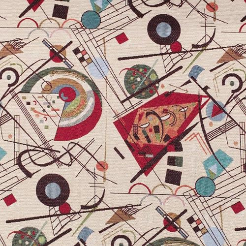 GIURI TESSUTI - GOBELIN JACQUARD Stoff - Meterware - Höhe 280 cm - für Polster, Möbel, Accessoires und Taschen (KANDINSKY LINES)