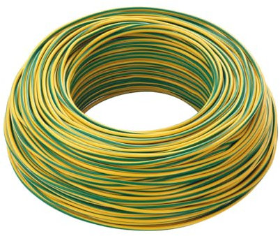 Cable eléctrico FS17, secciones 1,5/2,5/4/6 mm², unipolar, 5 metros (amarillo verde, 1 x 6 mm²)
