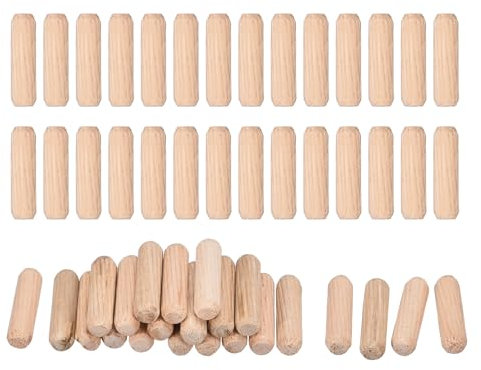QUARKZMAN 90 Pcs Chevilles En Bois 8x30mm(0.31x1.18) Extrémités Biseautées Chevilles En Bois Bois Séché Pour Meubles Étagères Travail Du Bois