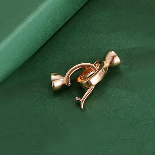 Connecteur à Fermoir Double Crochet en Argent avec Embouts en Forme de coupelle - Or Rose - 3 pièces