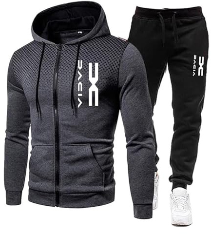 RUMAOZIA Tracksuit Set Men Regular Fit Sports Suit 2-Piece Jogging Suit Hip Hop Streetwear Teenager Sportswear Winter Padded Tracksuit with Hoodie and Jogging Pants Sports Suit, Z03 grey., XL